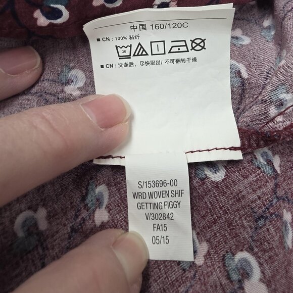 Old Navy Dress Womens 18 Plus Burgundy Getting Figgy Floral Shift Rayon Boho - Picture 8 of 11
